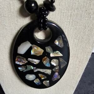 Boutique New multistone statement beaded mosaic necklace & earring set